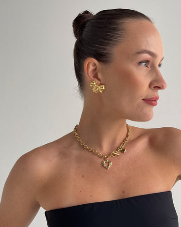 BOW STUD EARRINGS 18K GOLD PVD - STUDIO JO STORE